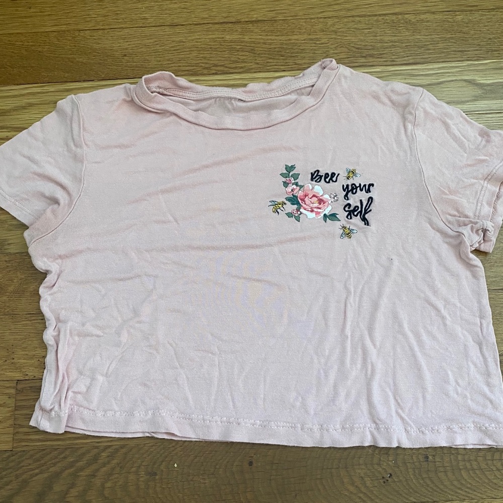 Pink Bee your self cropped shirt
